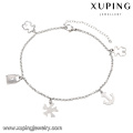 74510-xuping fashion indian jewelry steel love fashion anklet, silver color design anklet